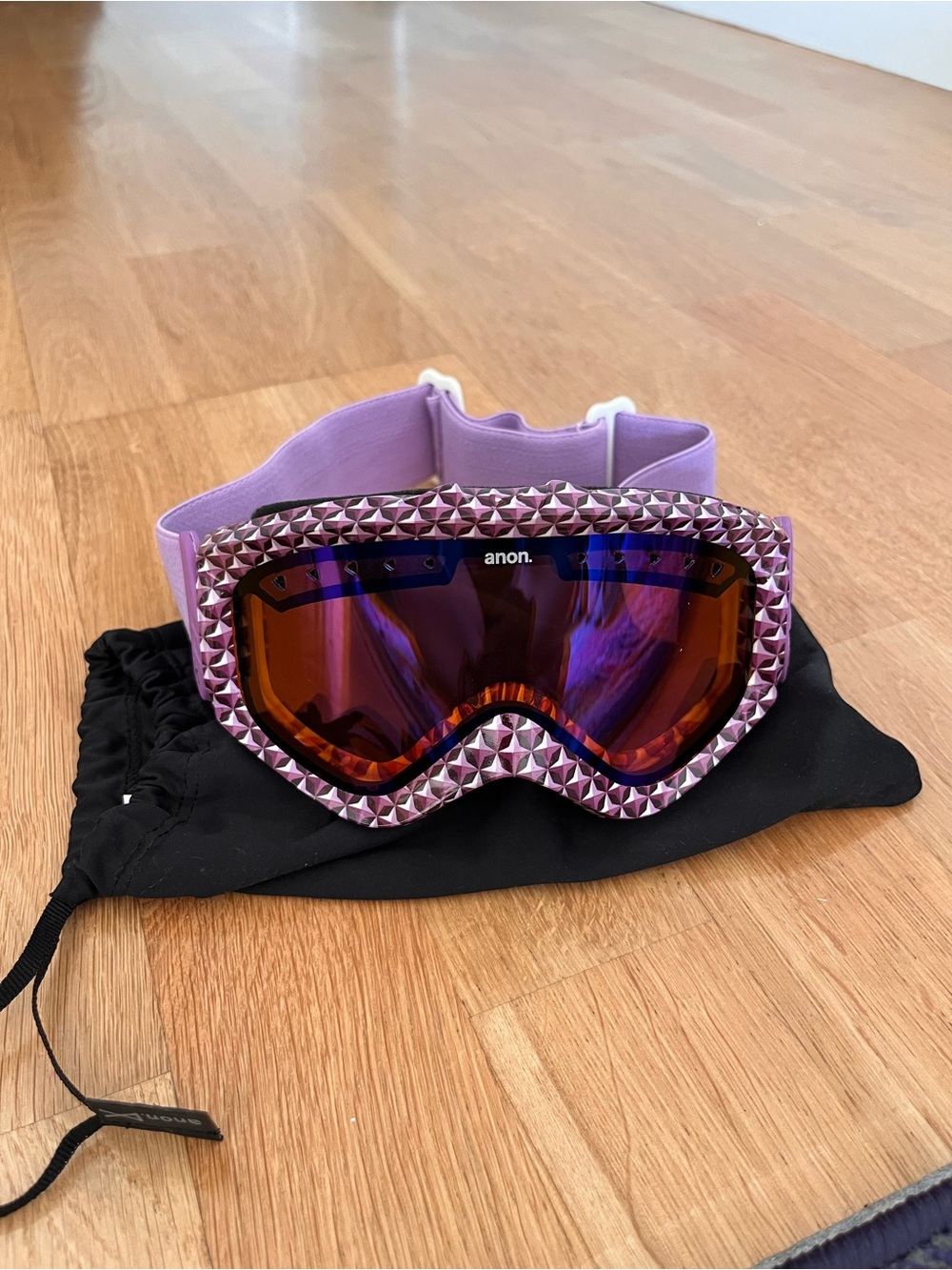 Women's Lavender Studded Ski Goggles - Purple Lens